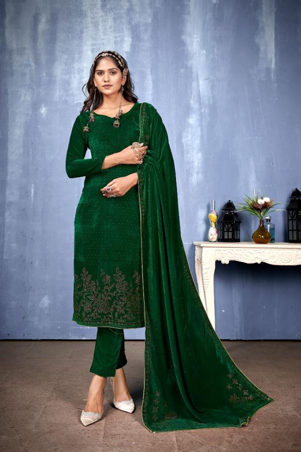 Bipson Zhalak 6001 To 6004 Velvet Wear Dress Material Collection